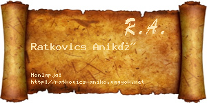 Ratkovics Anikó névjegykártya